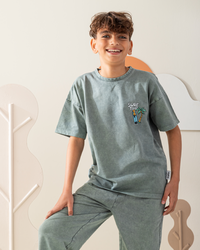 Street wear Surf Time Washed Pajama Set Pants Summer Melton