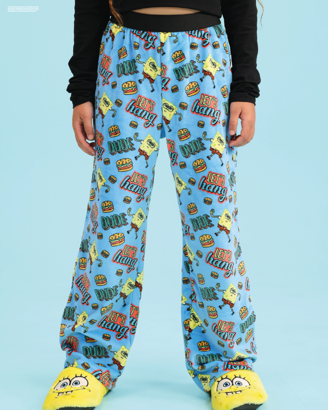 Kids' velour SpongeBob pajama pants