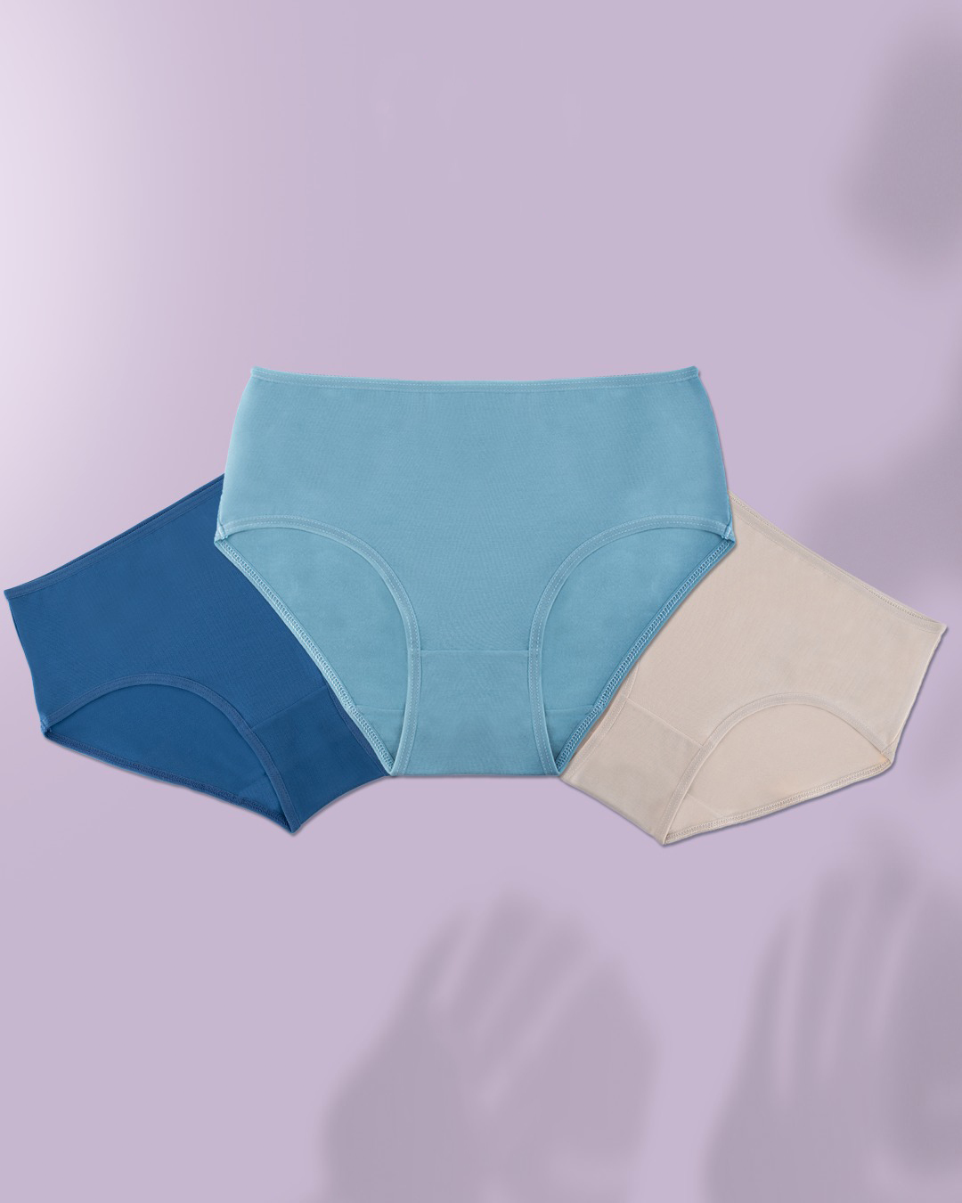 Sensation pack of 3 women's viscose plain midrise