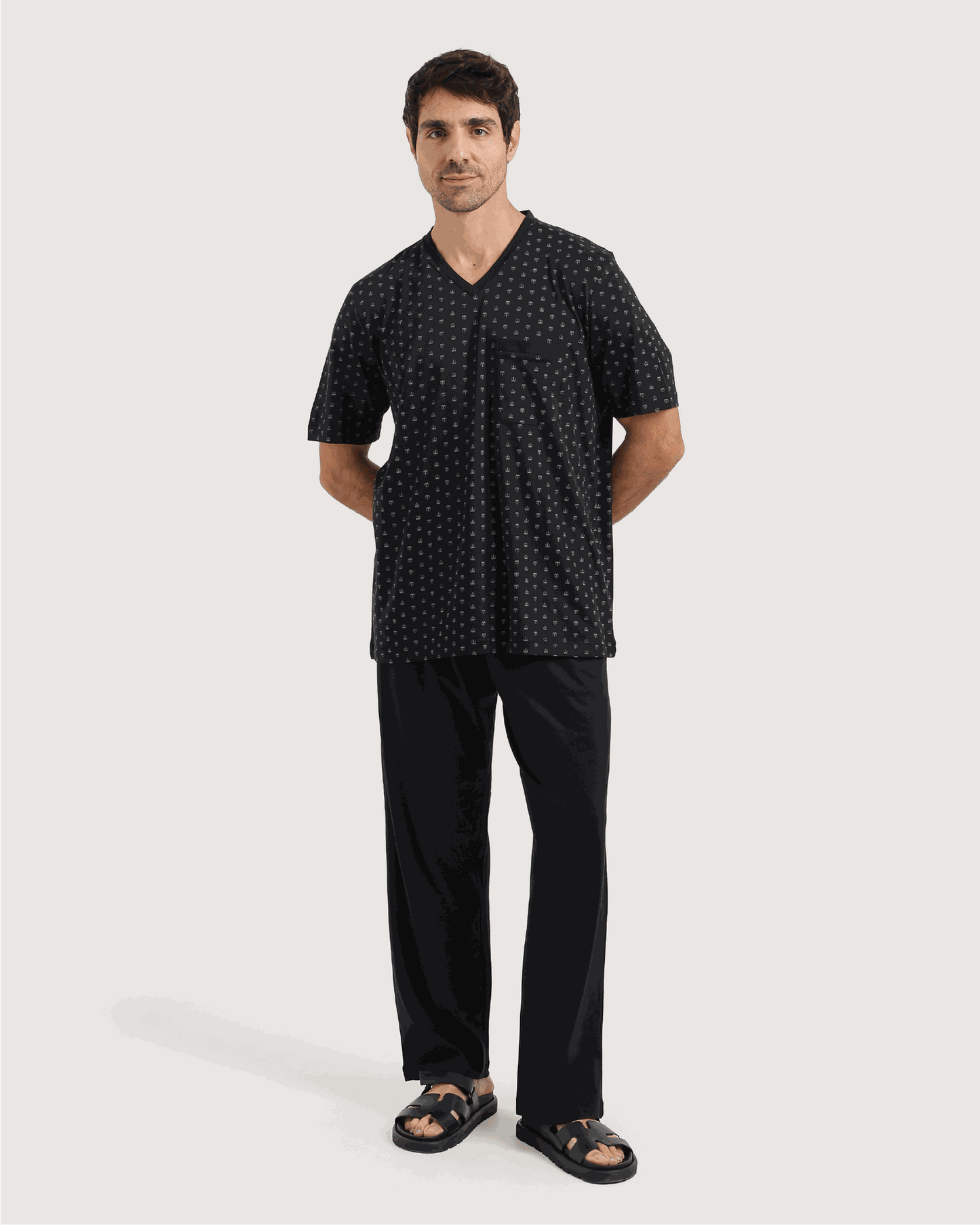 Classic men's look with crown pajamas