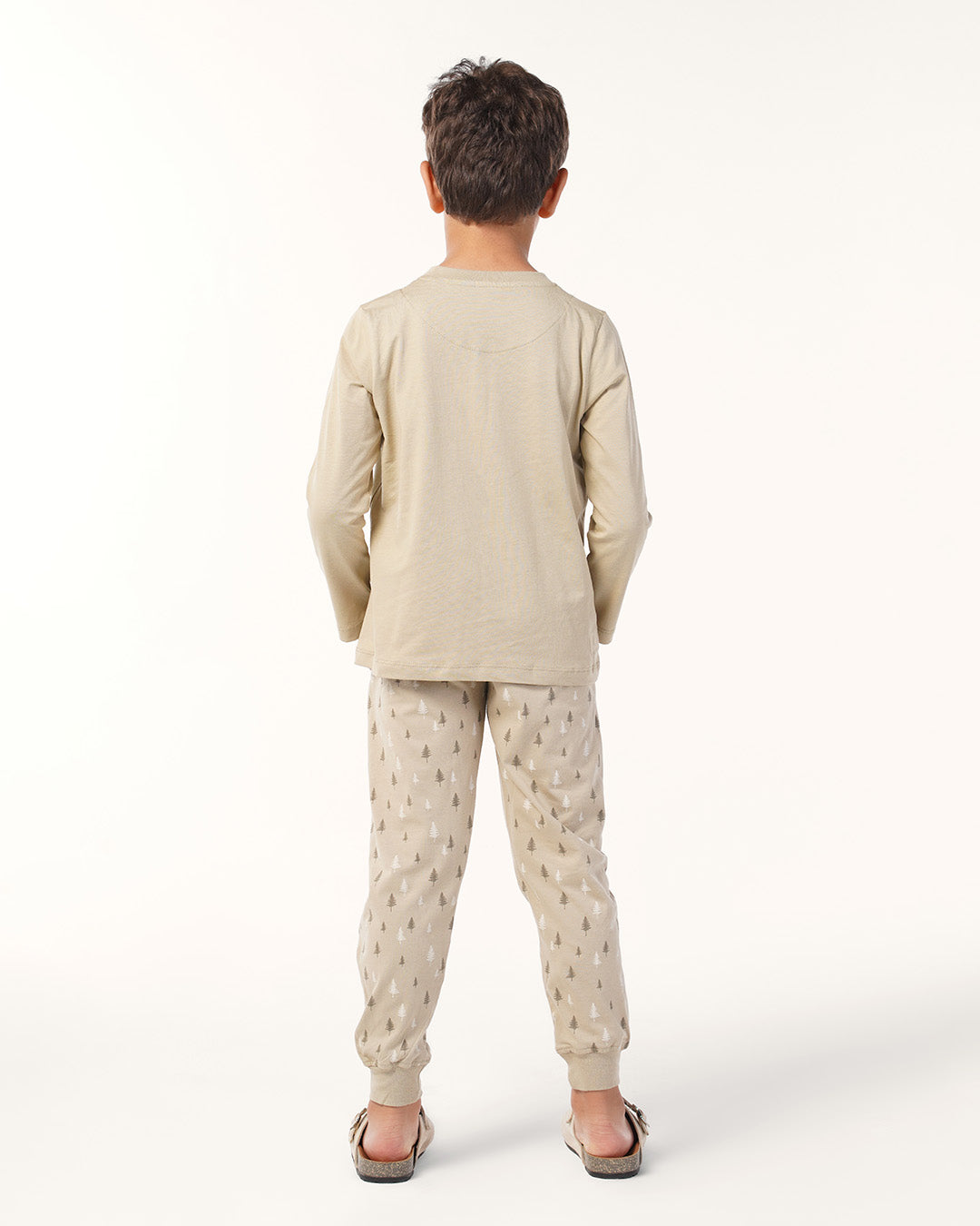 بيجاما بنطلون قطن و توب كُم طويل دب و شجره