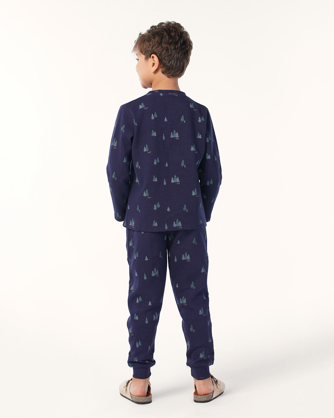 بيجاما بزراير أشجار الكريسماس