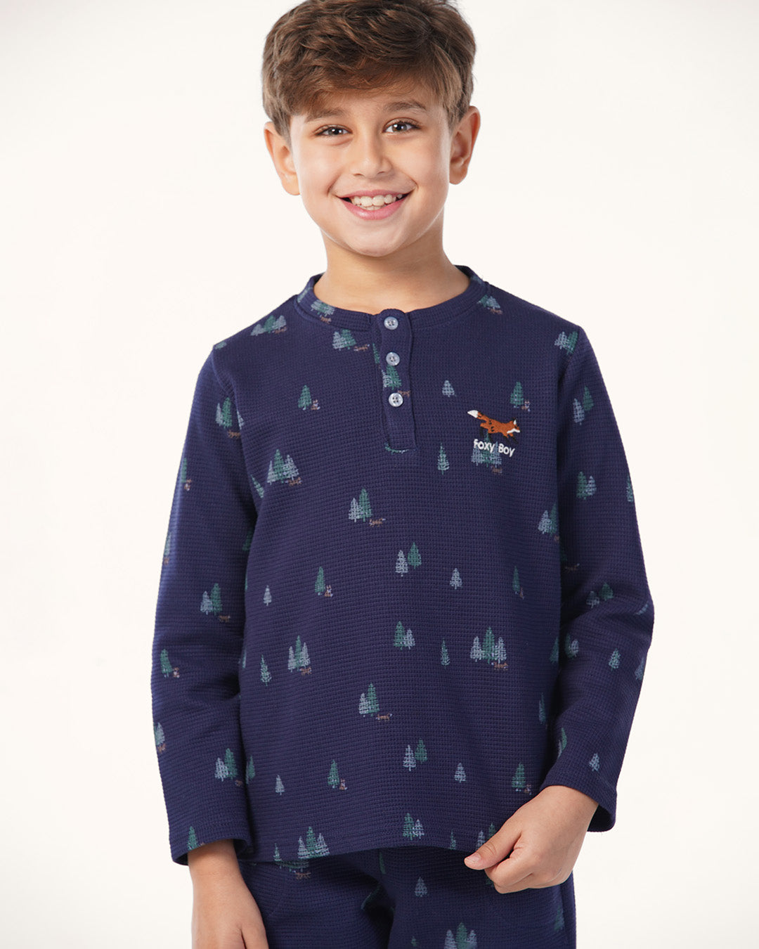 بيجاما بزراير أشجار الكريسماس