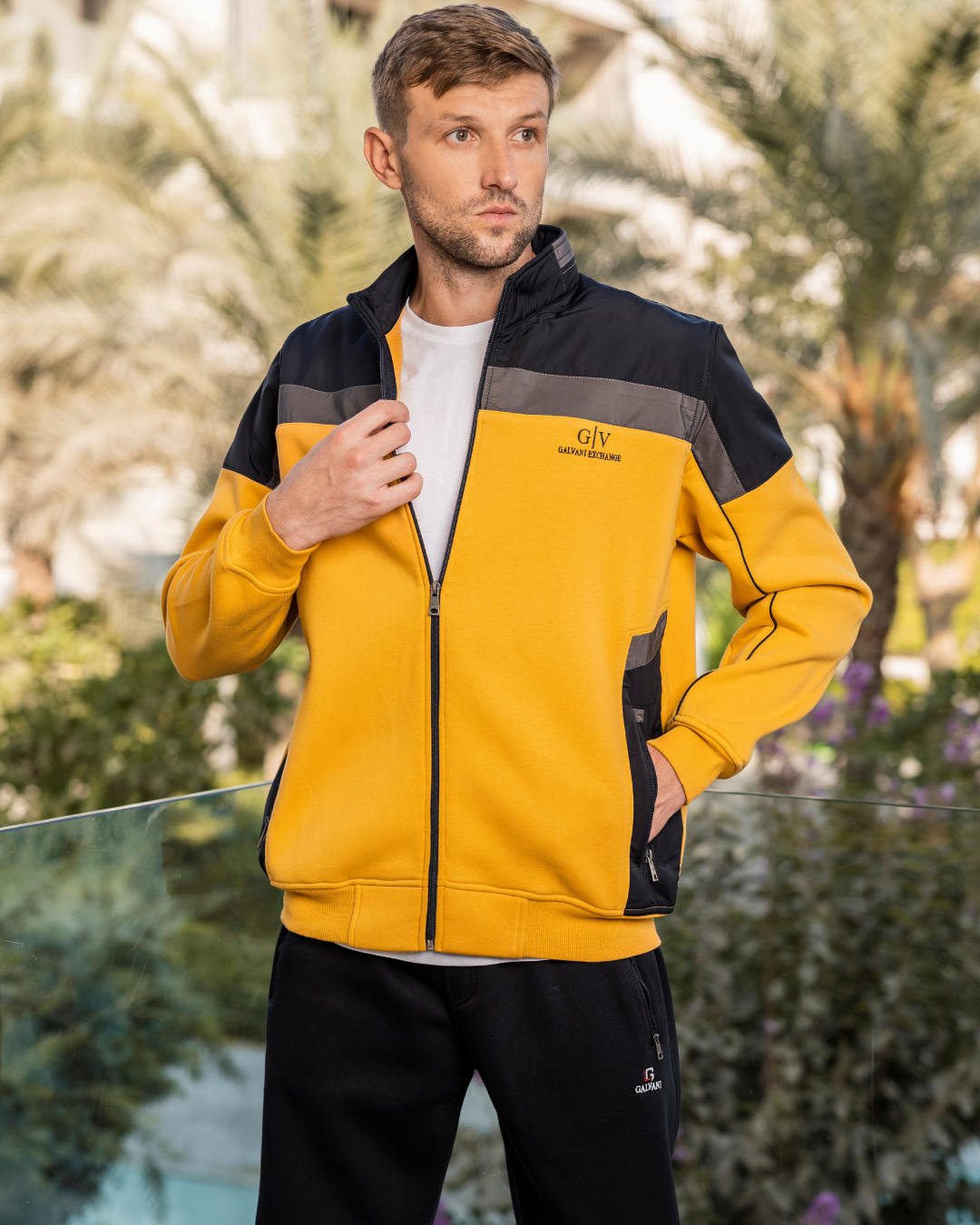 G|V men's pajamas with zipper and collar