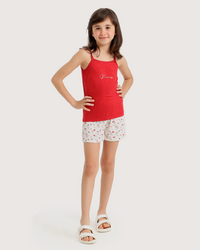 بيجاما أنيقة للبنات الصغيرات بطبعة زهور