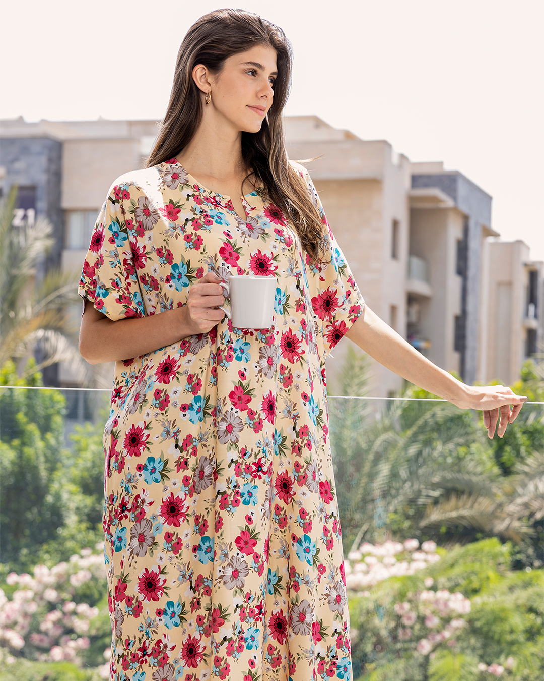 قميص فسكوز مشجر نص كم 118