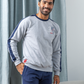 Men's pajamas, round shoulder + sleeve embroidery