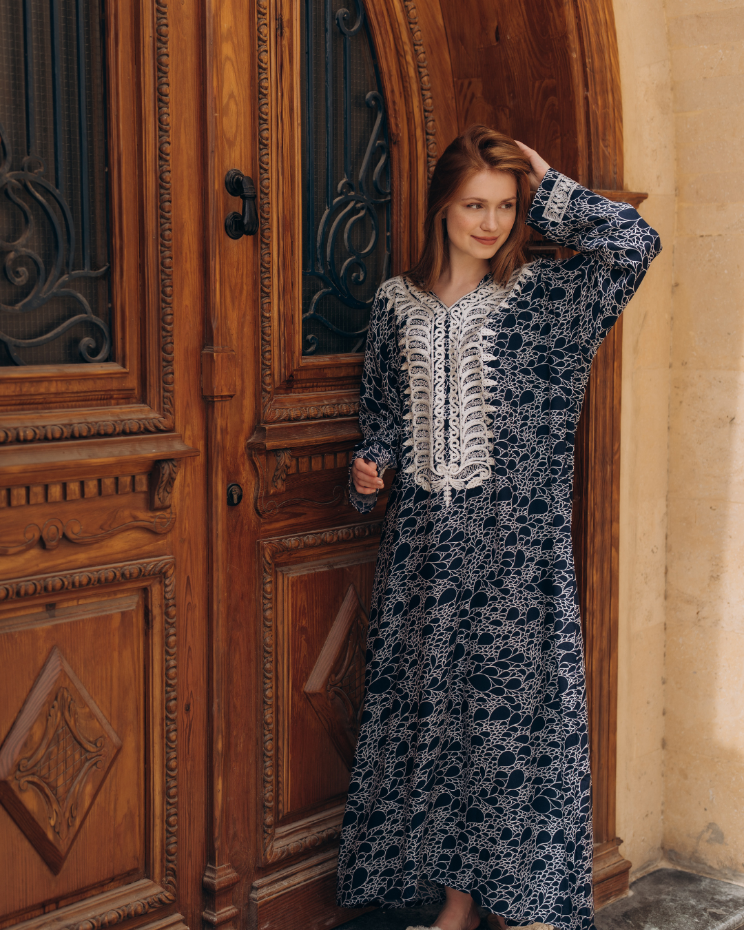 قميص فسكوز مشجر كم مطرز 13