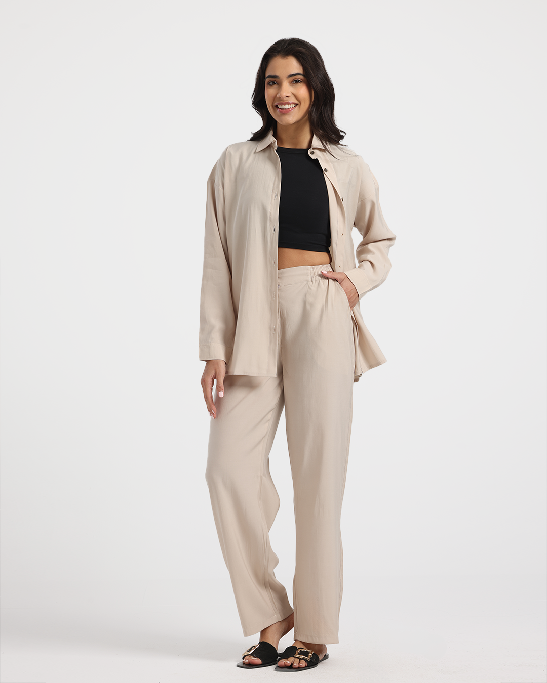 بنطلون حريمي بخامة الكتان