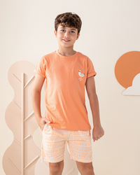 بيجاما شورت قطن و توب مع طباعه صغيره