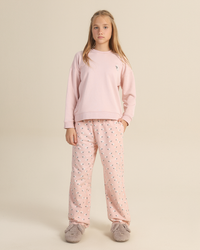 Sheep Hugs Girls Pajama in Dusty Pink