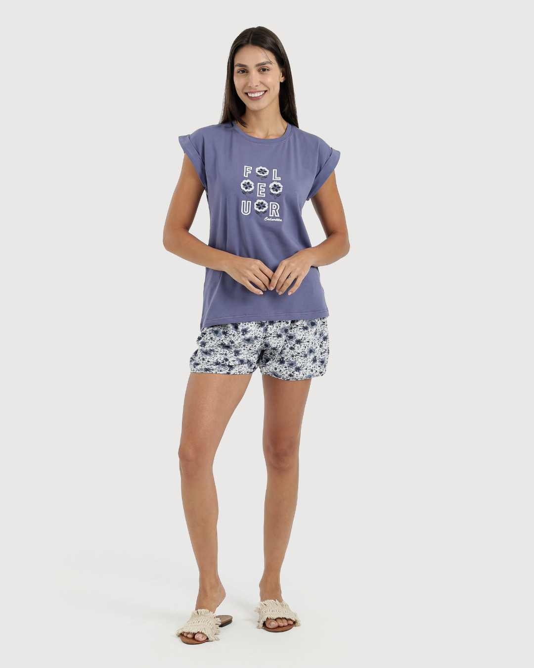 flower بيجاما حريمى شورت