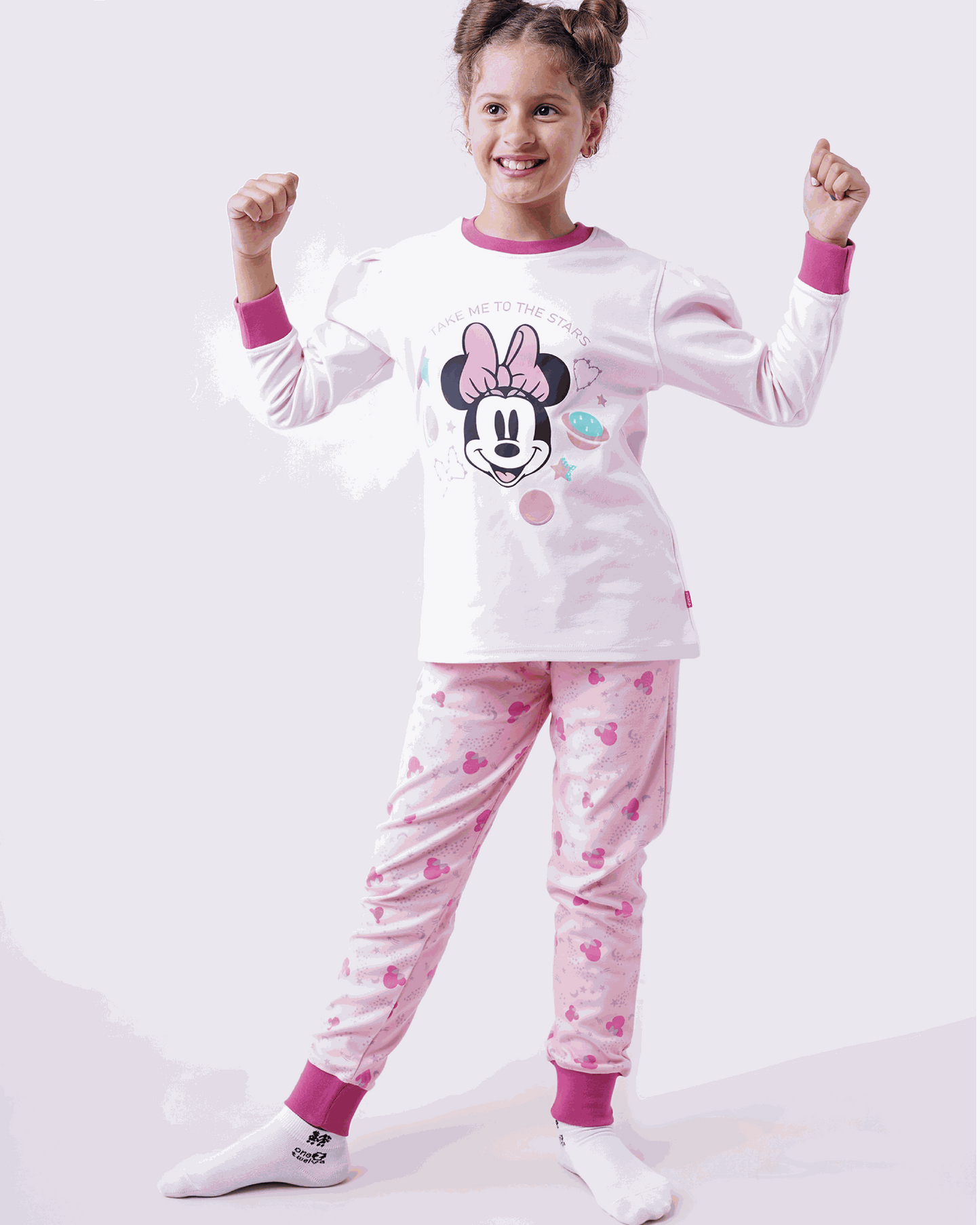 mini stars girls' pajamas nine top round interlock