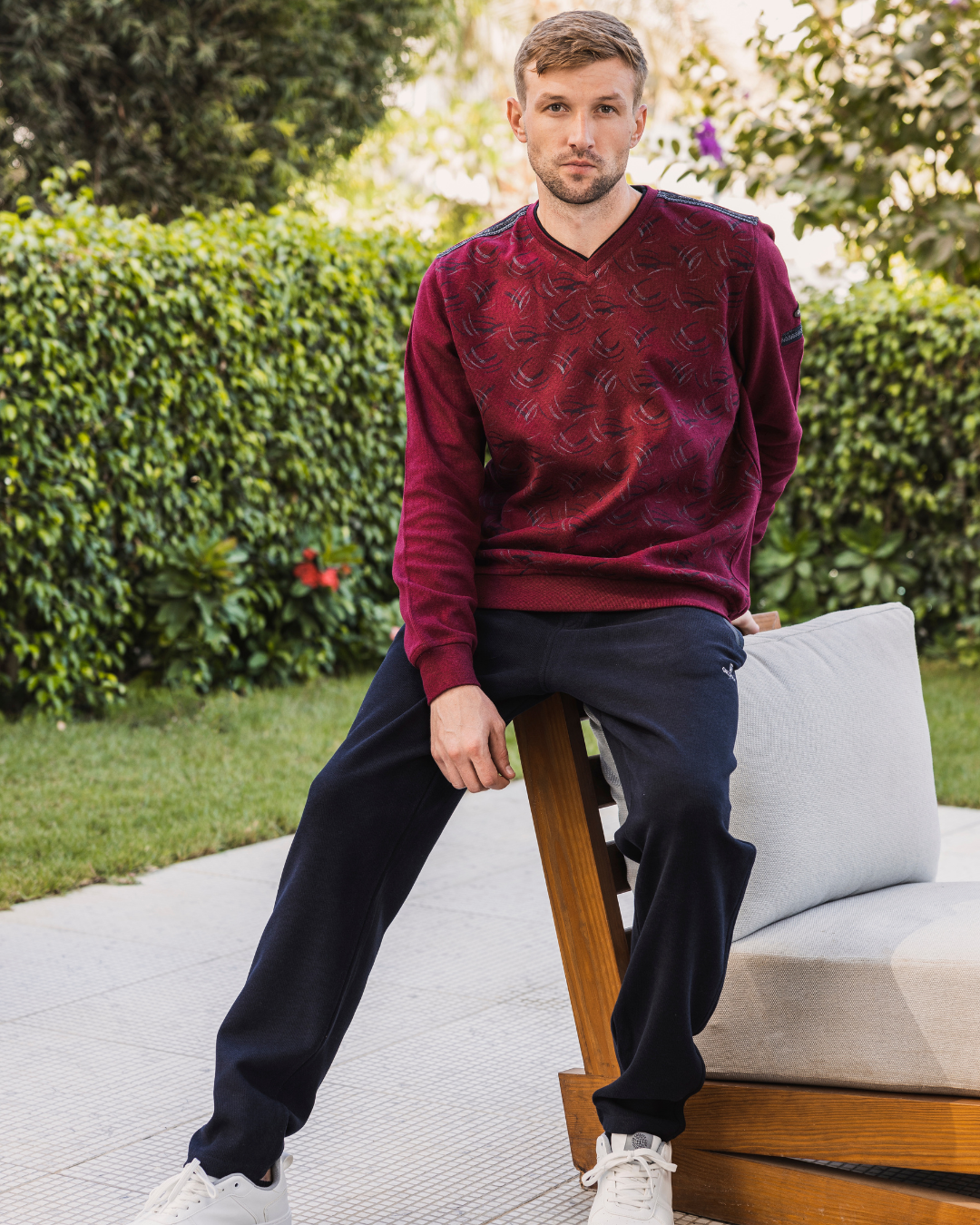 Men's pajamas with seven cashmere