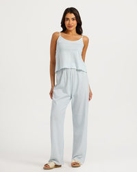 بيجامة حريمي بدون كم مع بنطلون