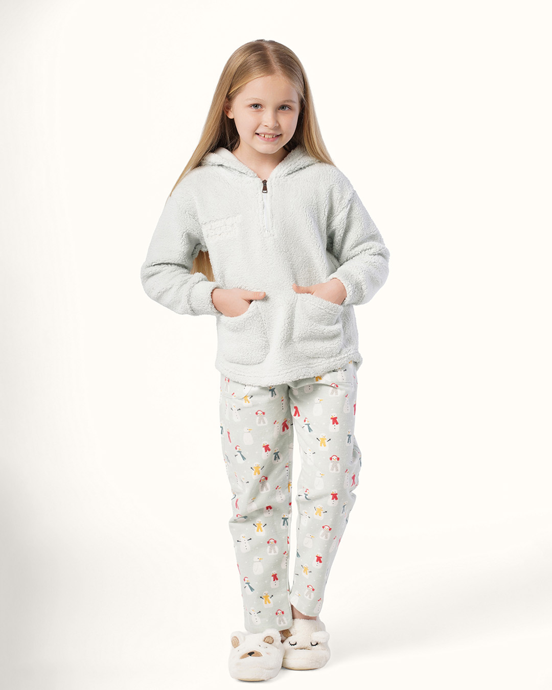 بيجاما بكم طويل و بنطلون الرجل الثلج الصغير