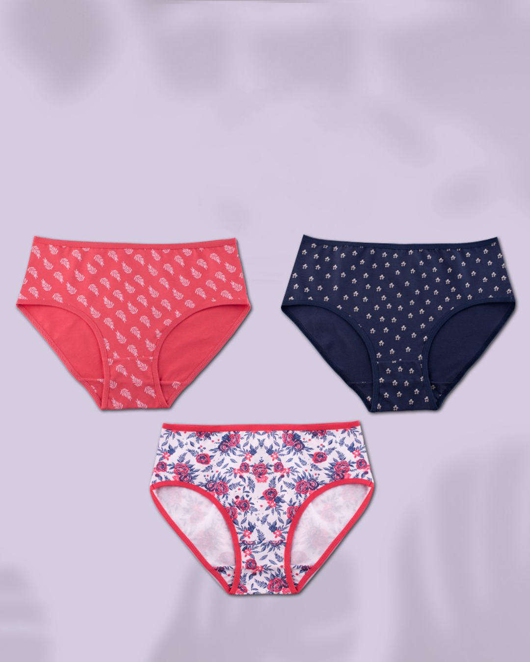 Sensation Pack of 3 Women's Viscose Embossed Midrise