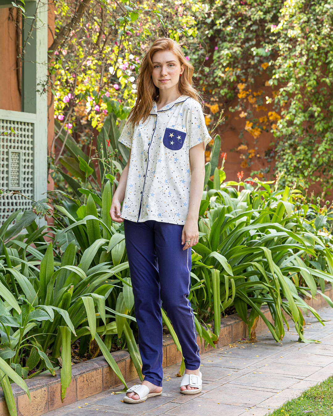 stars printed women's pajamas