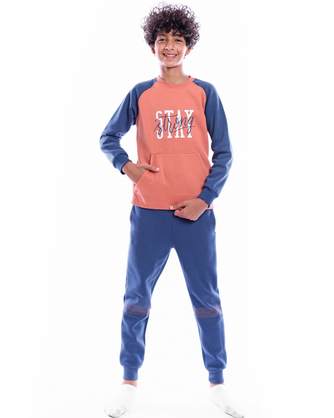 Stay StroNg Boys Pajama T-Shirt + Printed Pants