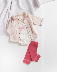 Boho Style بيجامه بناتي تيشرت وجاكيت وبنطلون مطبوع