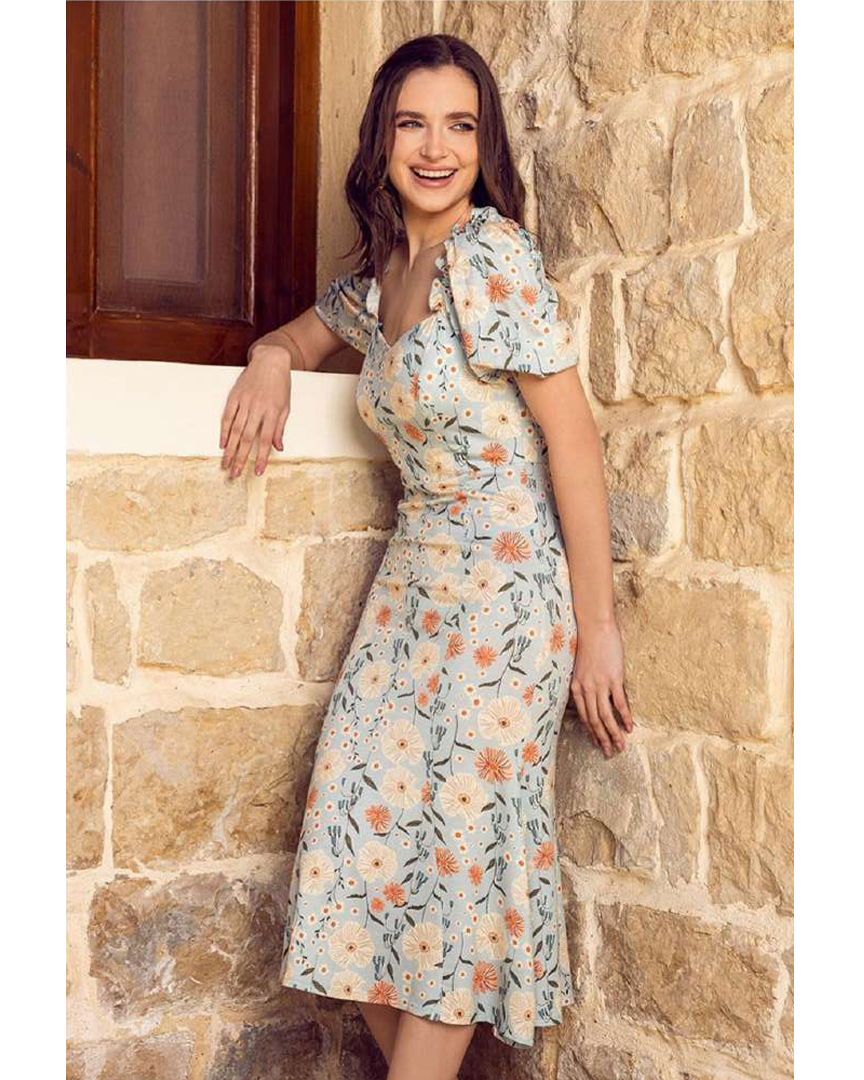 نايت شيرت راوند بسفره مطبوع ورد