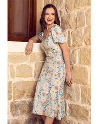 نايت شيرت راوند بسفره مطبوع ورد