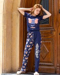 بيجامه حريمي نص كم بنطلون دمبو