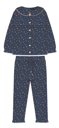 Autumn leaves in vintage style kids girls pajama