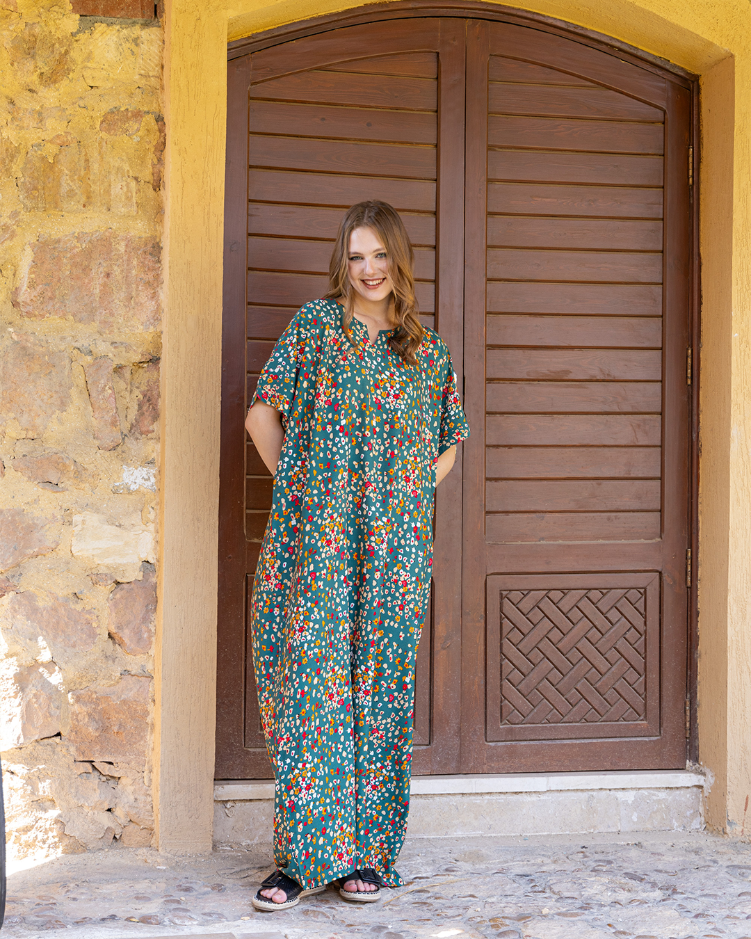 قميص فسكوز مشجر نص كم 113