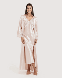 طقم ستان قميص طويل و روب