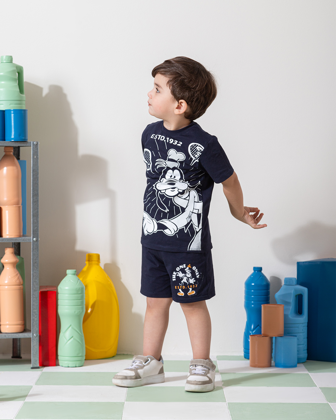 MARVY Goofy The One Only بيجامة اولادي وسط كحلي