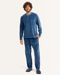 بيجاما رجالى قطيفة سادة