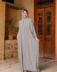 إسدال حريمي مشجر مربعات سوداء