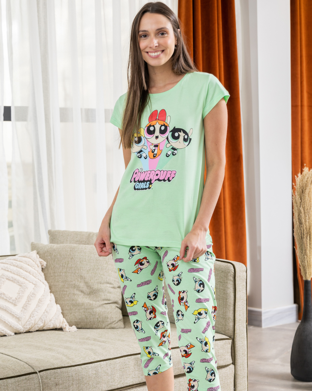 Power Puff بيجامه حريمي نص بنتاكور
