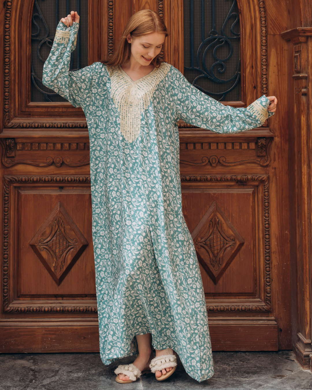 Floral viscose shirt with embroidered sleeves 12