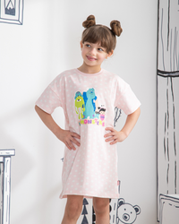 i love Monsters قميص نوم بناتي  نص كم