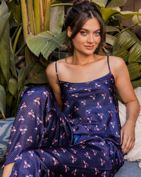 Flamingi بيجاما ستان حريمي حمالة وبنطلون مطبوع