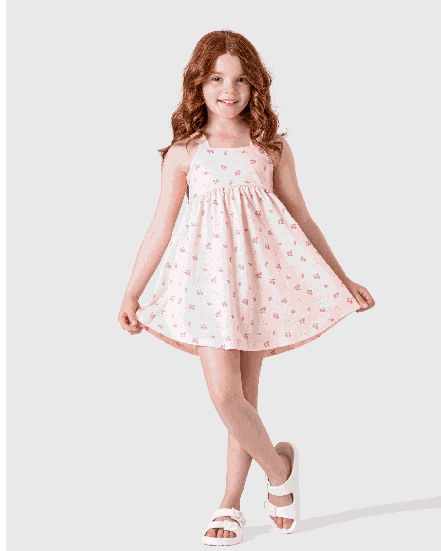 فستان بناتي بطبعة فواكه وألوان زاهية