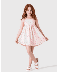 فستان بناتي بطبعة فواكه وألوان زاهية