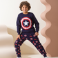 My boys' pajamas are Captain America