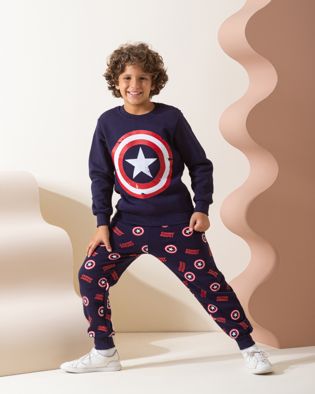 My boys' pajamas are Captain America