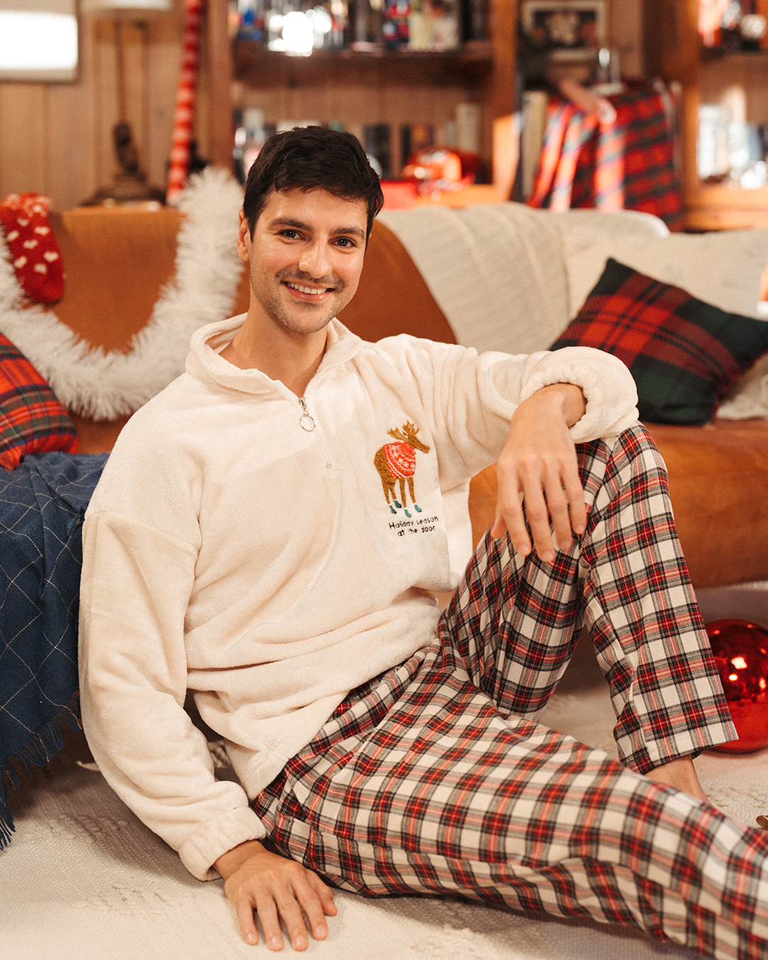 Holiday Season Men's High Neck Pajamas