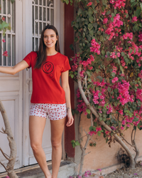 Printed pajama shorts