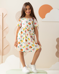 فستان نص كم انترلوك ورود