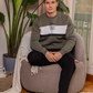 SOTHAT Men's Round Neck Pajamas with Chest Print