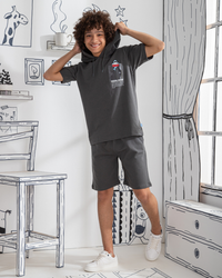 Funny Shark Boys half sleeve pajamas with cabochon