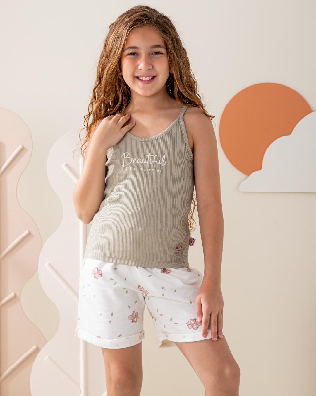 Beautiful like summer pajamas shorts Summer melton with a strapless top