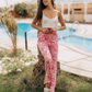 Floral women's trousers