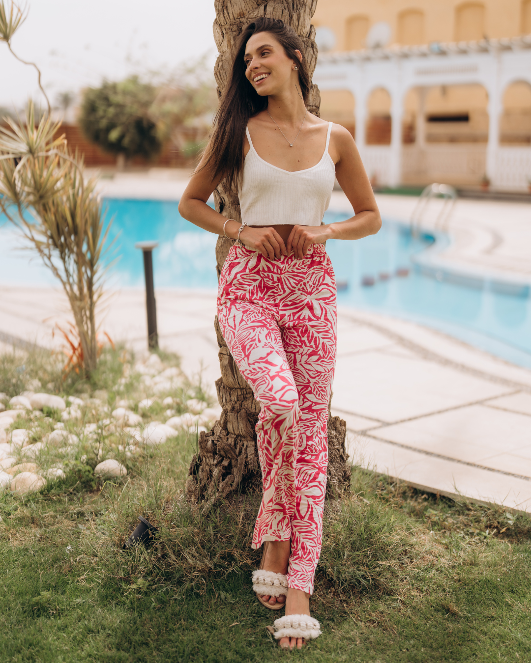Floral women's trousers