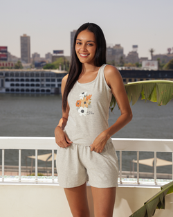 Half sleeve, ruffle cut, V pants, pajamas for women